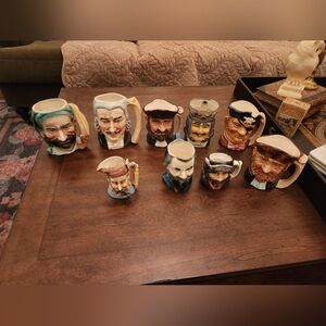 Set Of 9 Royal Doulton Toby Jug Vintage Japanese Bond Ware Characters Pirates